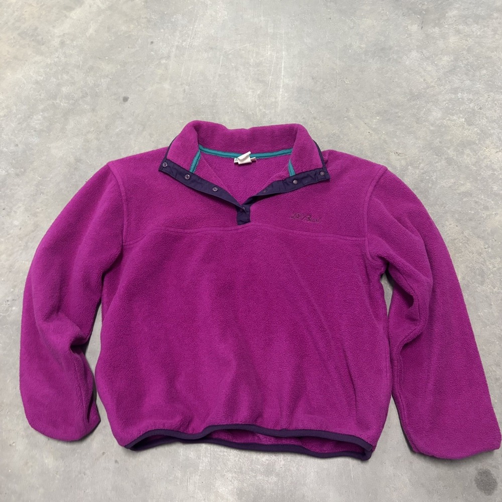 Vintage 90s Youth Large L.L.Bean Fleece Button Pullover Lot/Bundle of 3 Made USA